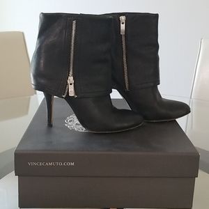 Leather ankle booties